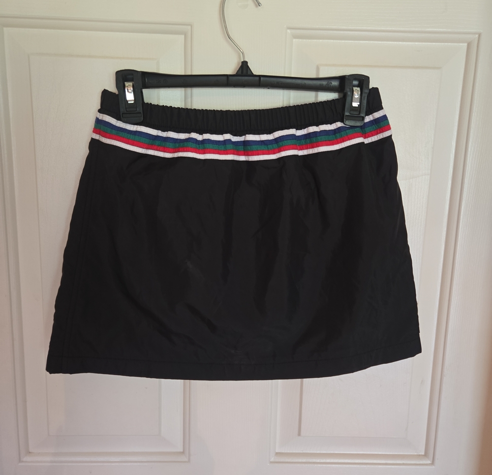 Forever 21 Black Mini Skirt with Multicolor Striped Waistband